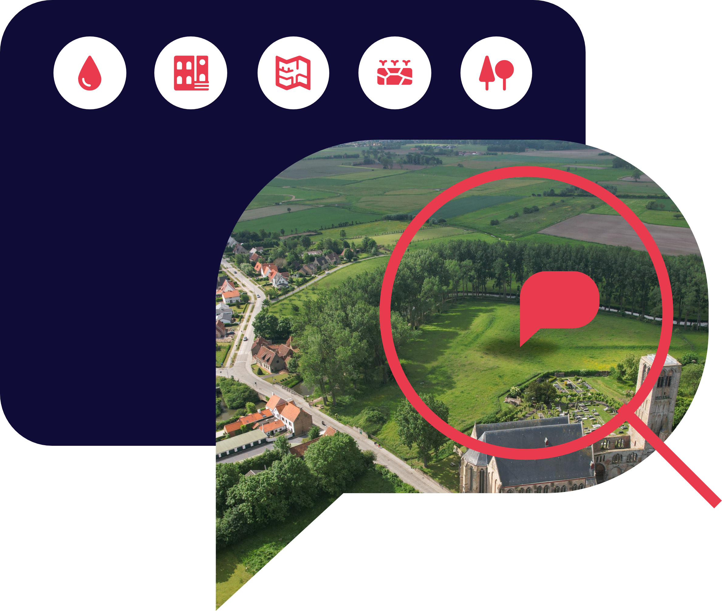 Scherm: archief van opgevraagde percelen in het dashboard