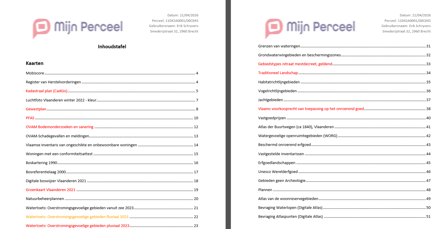 Scherm: overzichtelijke resultaten met inhoudstafel