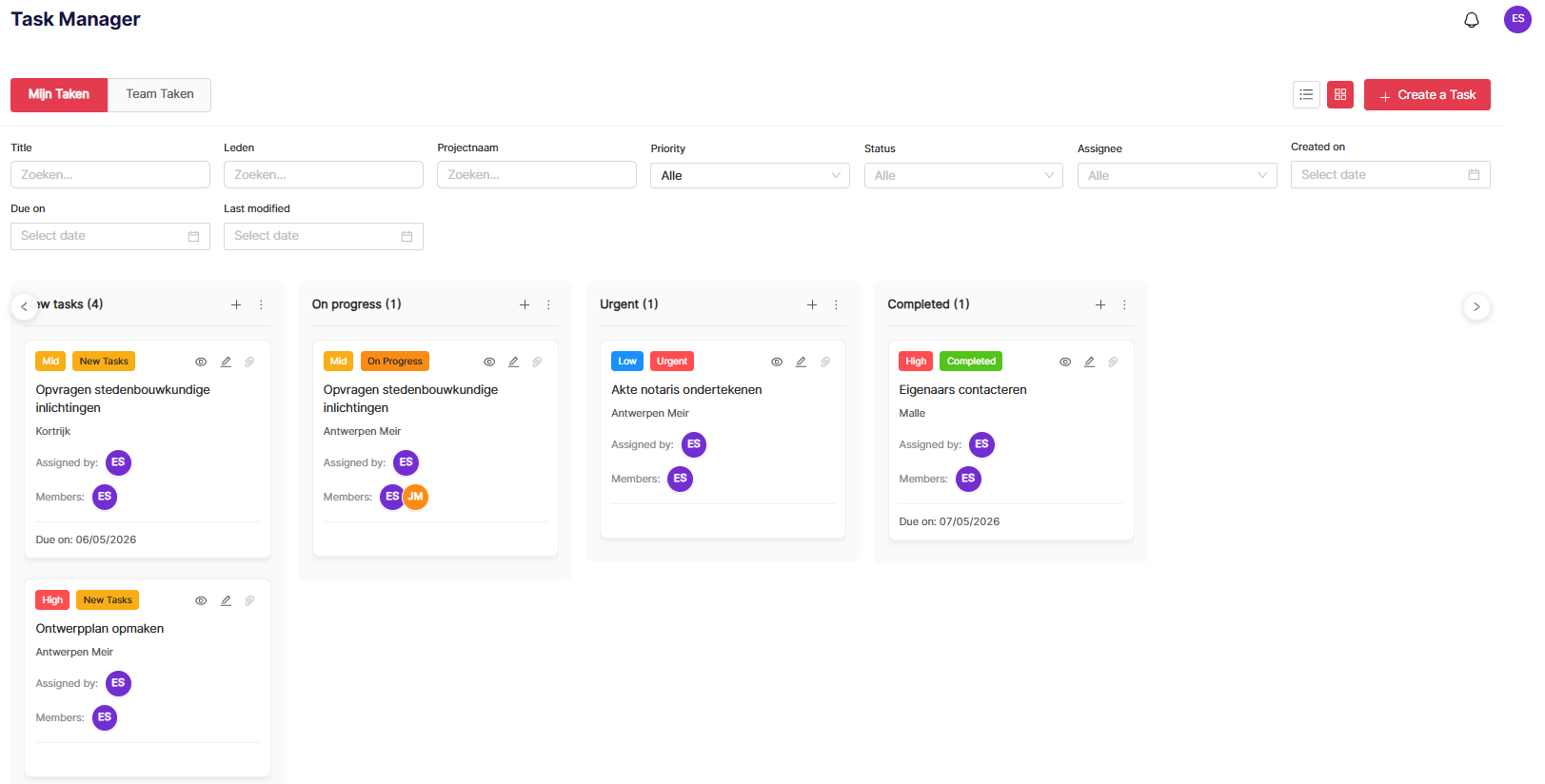 Scherm: pipeline en opvolging op lange termijn in de acquisitietool