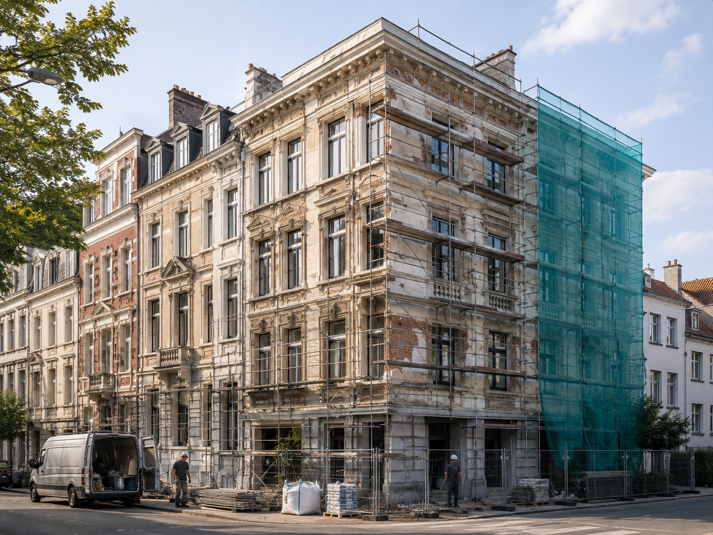 Renovatiebedrijf aan het werk
